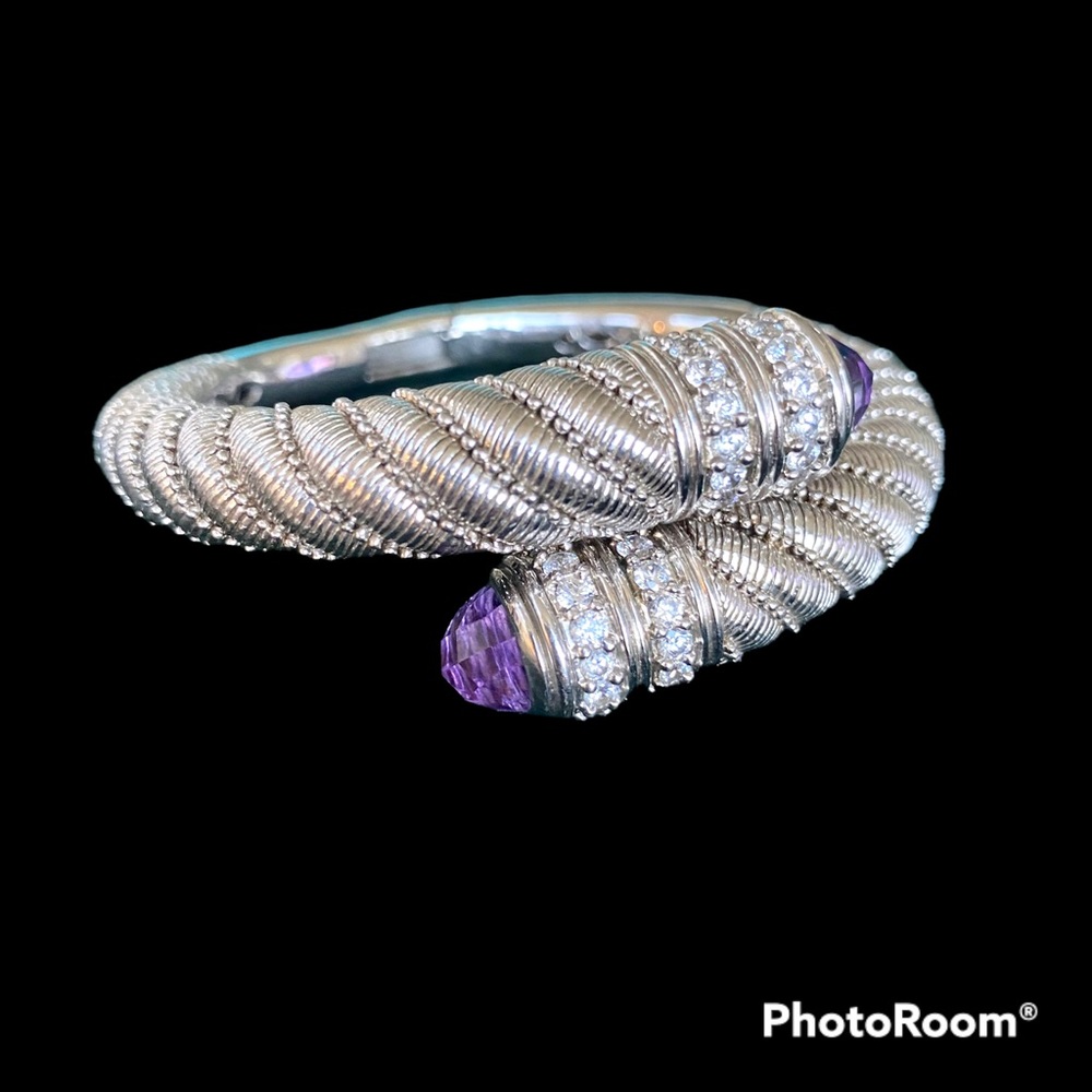 Judith Ripka Sterling Silver bypass bracelet